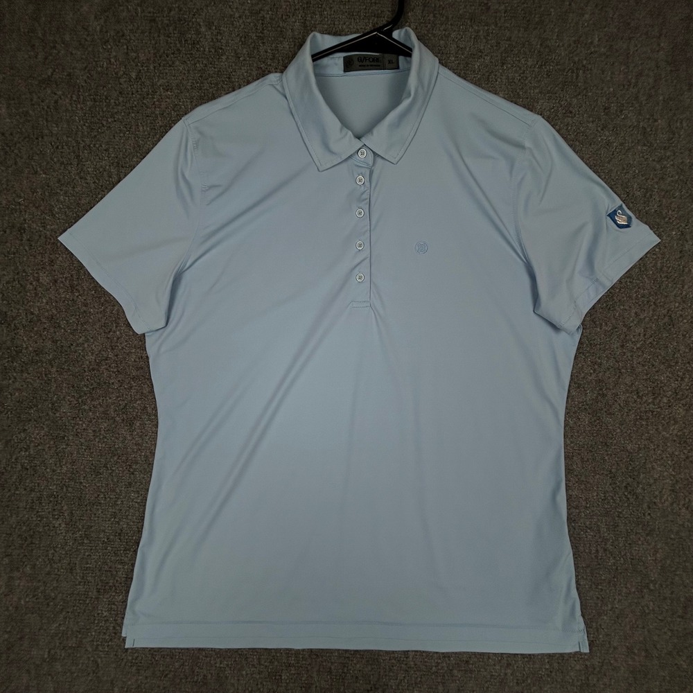 G/FORE‎ Baja Polo Womens XL Light Blue Golf Shirt Stretch Performance G4LS21K83